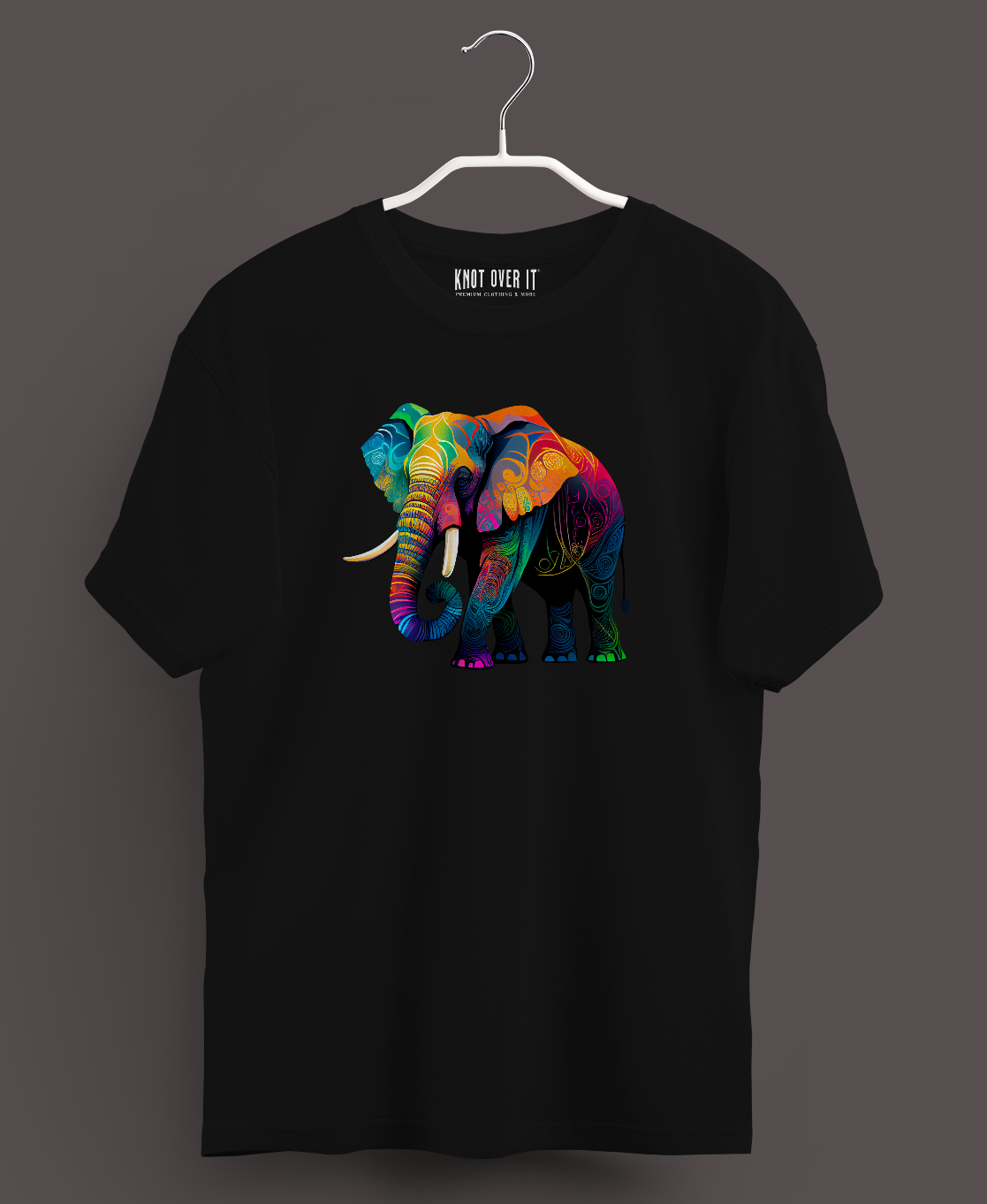 Men's Classic T-shirt Psychedelic Elephant Graphic Print - Image 2