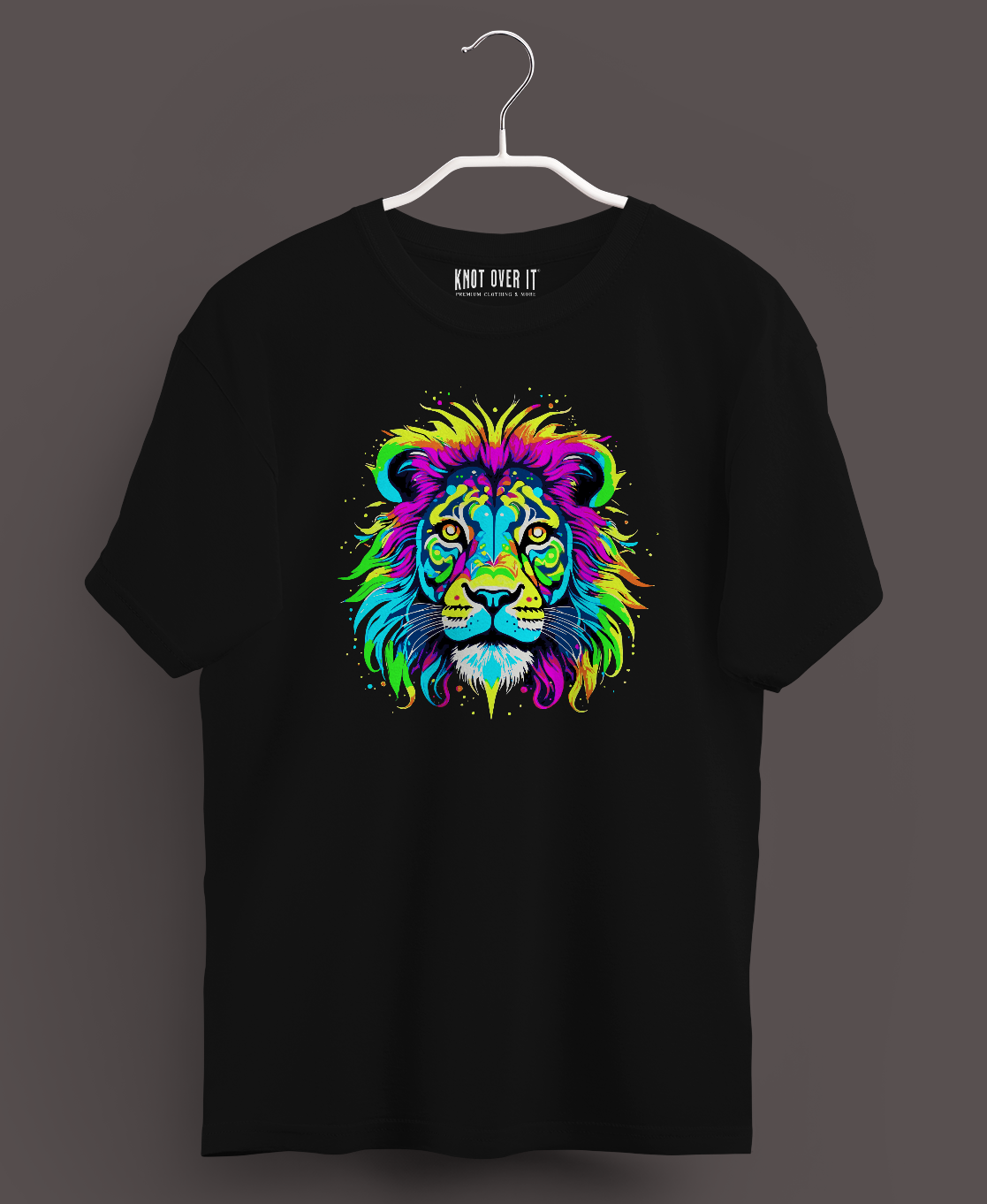 Men's Classic T-shirt Psychedelic Lion Graphic Print - Image 2