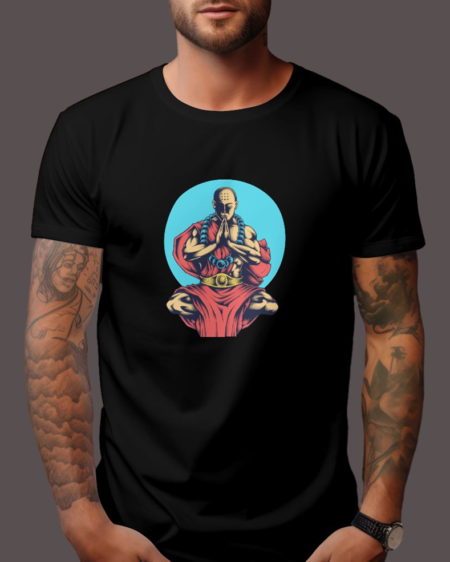 Men's Classic T-shirt Warrior Monk Graphic Print