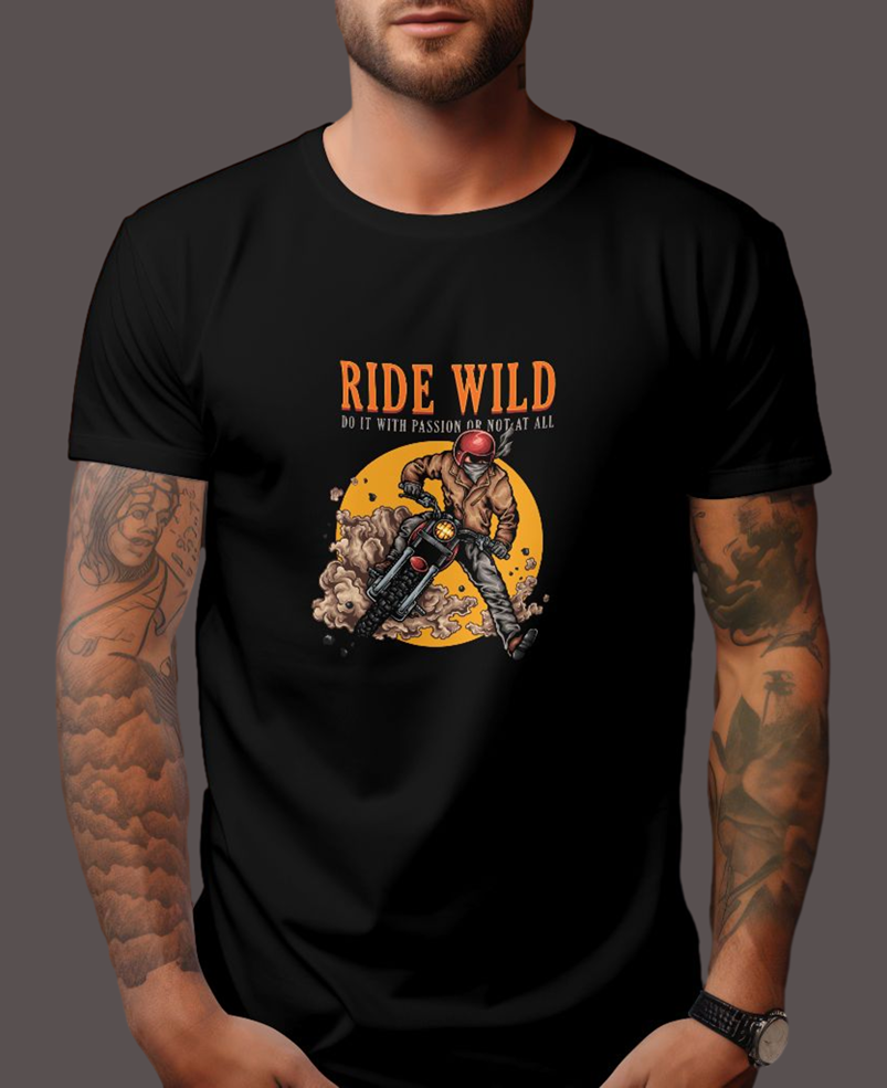 Men's Classic T-shirt Ride Wild Graphic Print