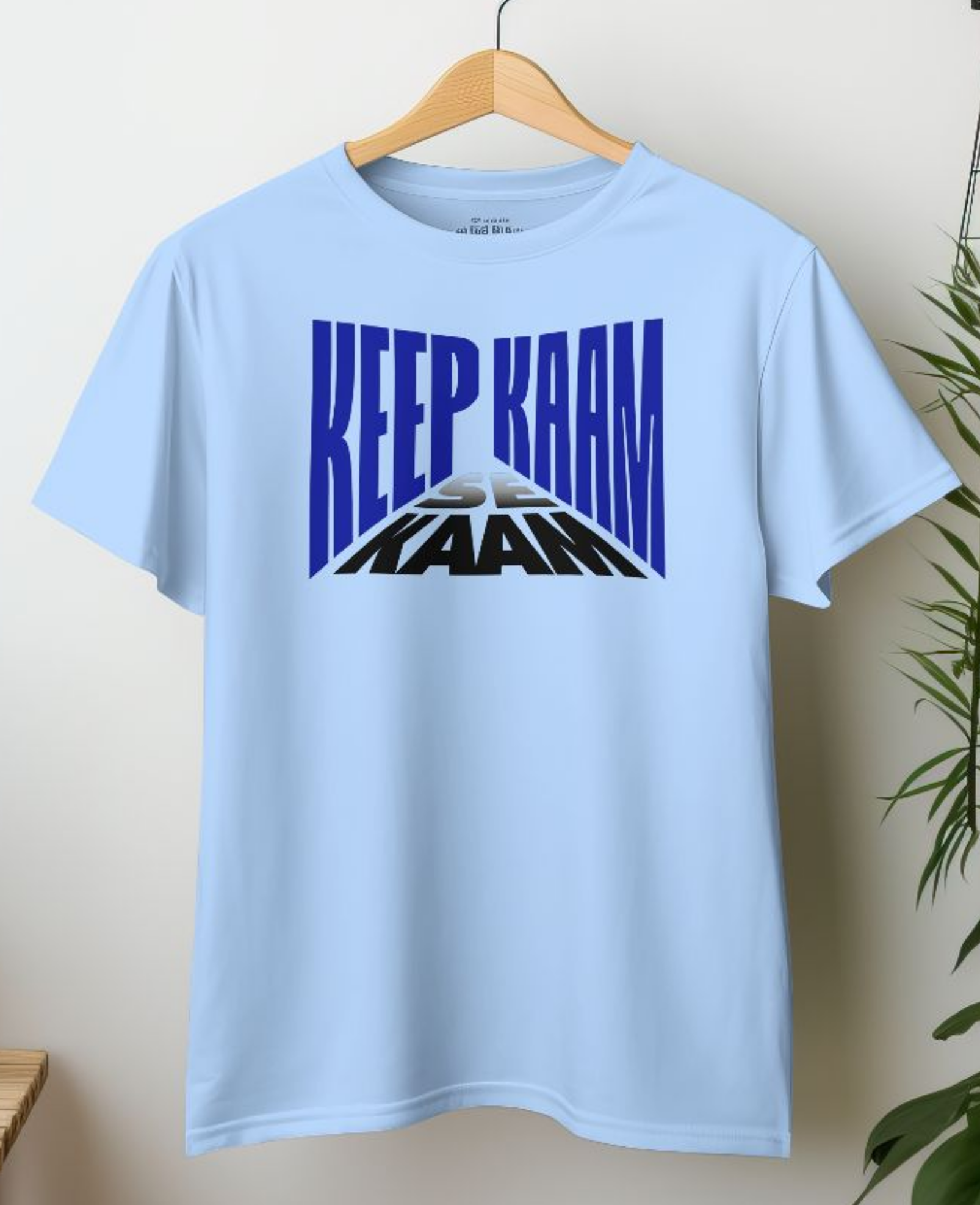 Men's Oversized T-shirt Keep Kaam Se Kaam Typography Print - Image 4