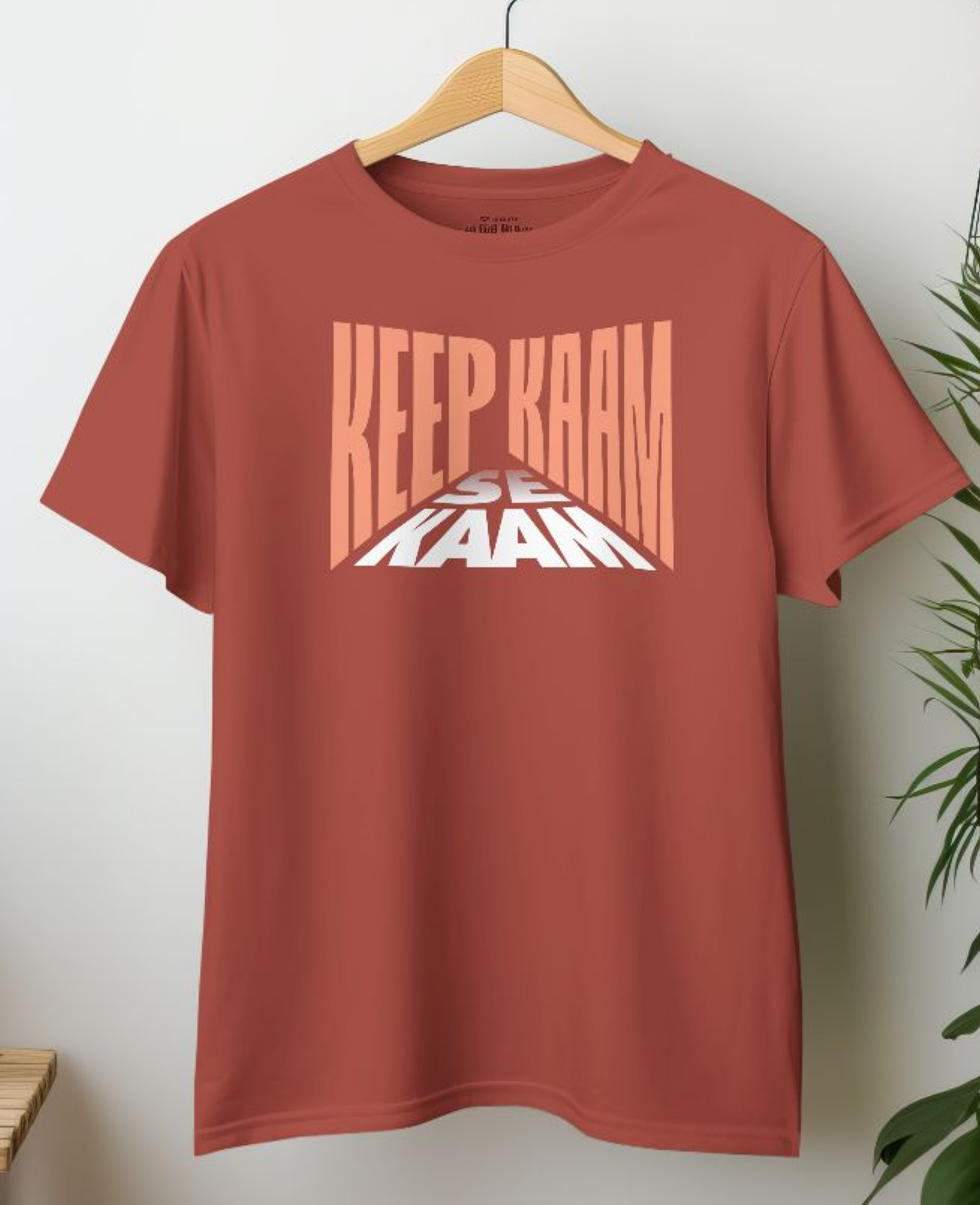 Men's Oversized T-shirt Keep Kaam Se Kaam Typography Print - Image 5
