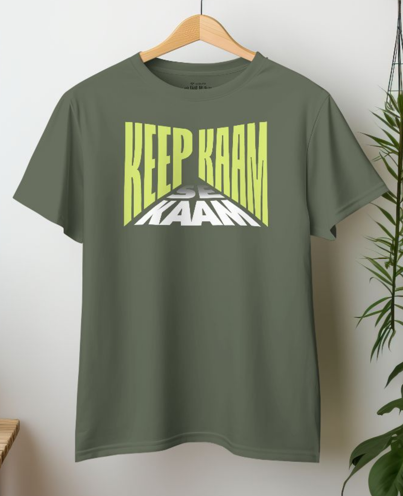 Men's Oversized T-shirt Keep Kaam Se Kaam Typography Print - Image 8