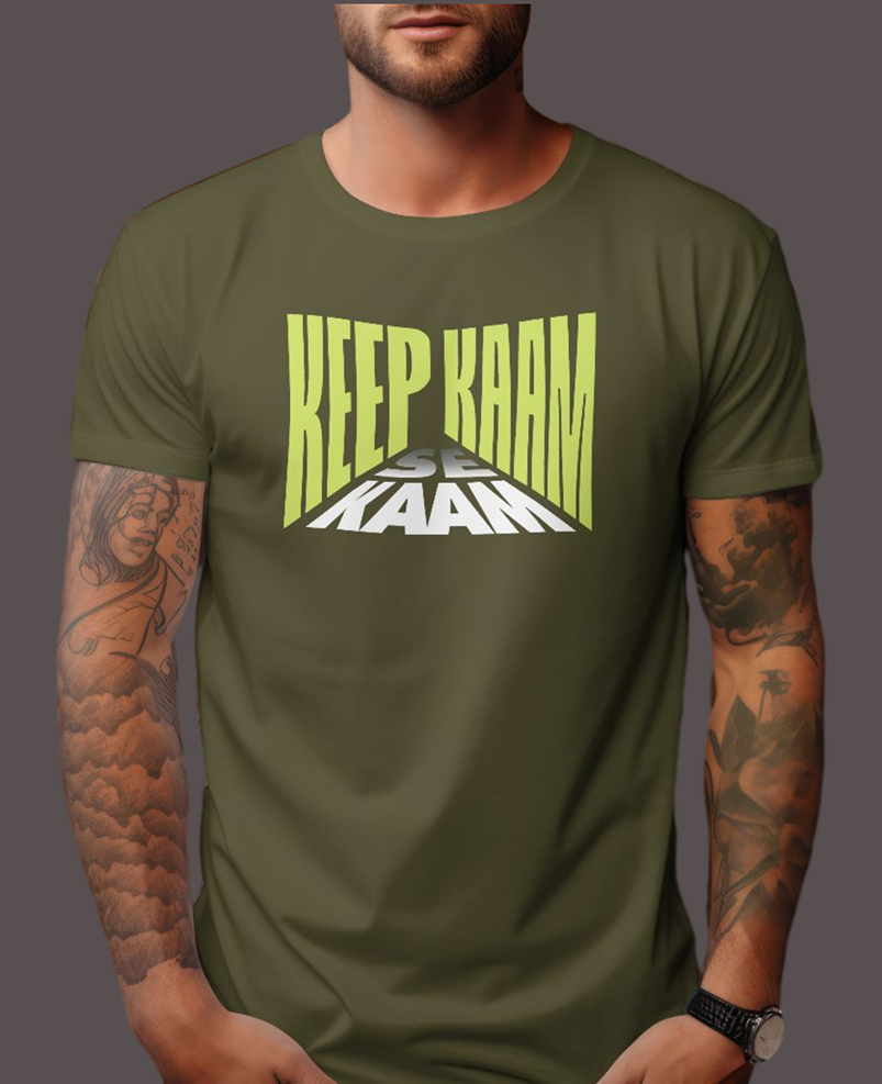 Men's Classic T-shirt Keep Kaam Se Kaam Typography Print