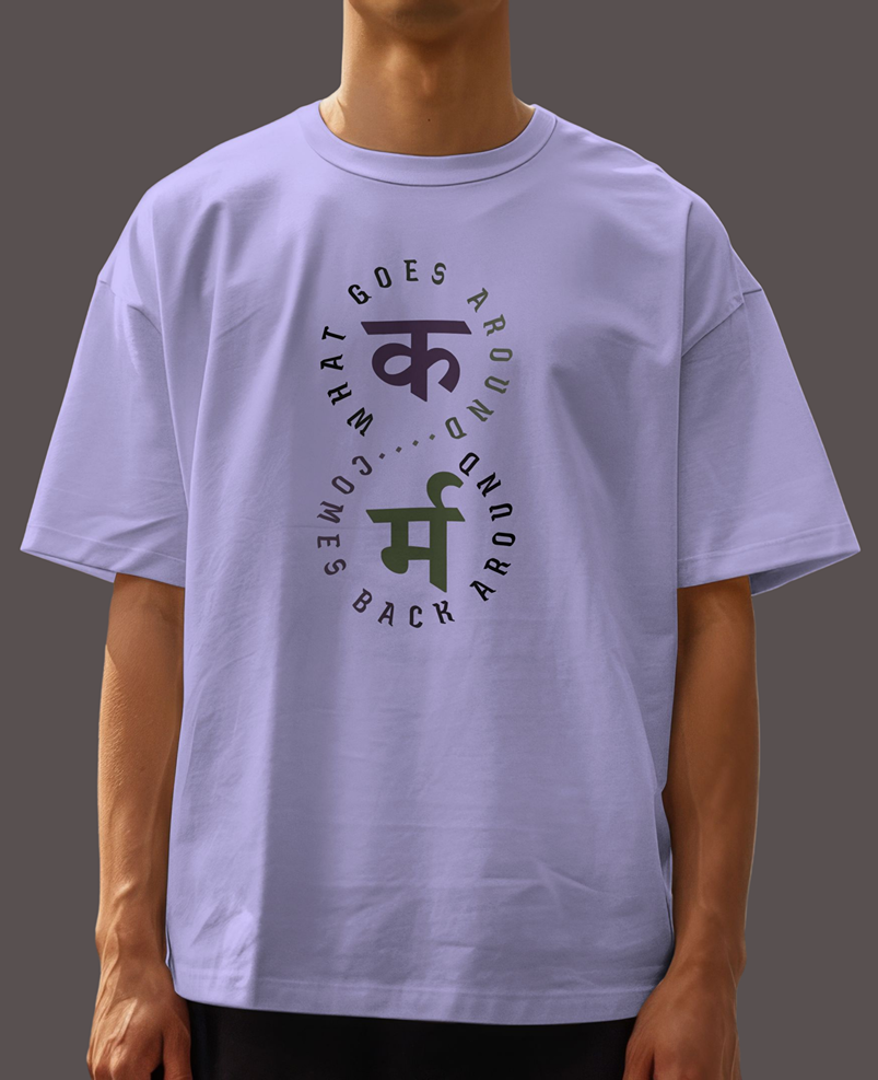 Men's Oversized T-shirt Karm Typography Print