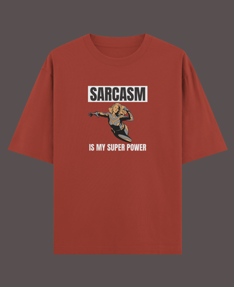 Women's Oversized T-shirt Sarcasm Super Power Graphic & Typography Print - Image 6