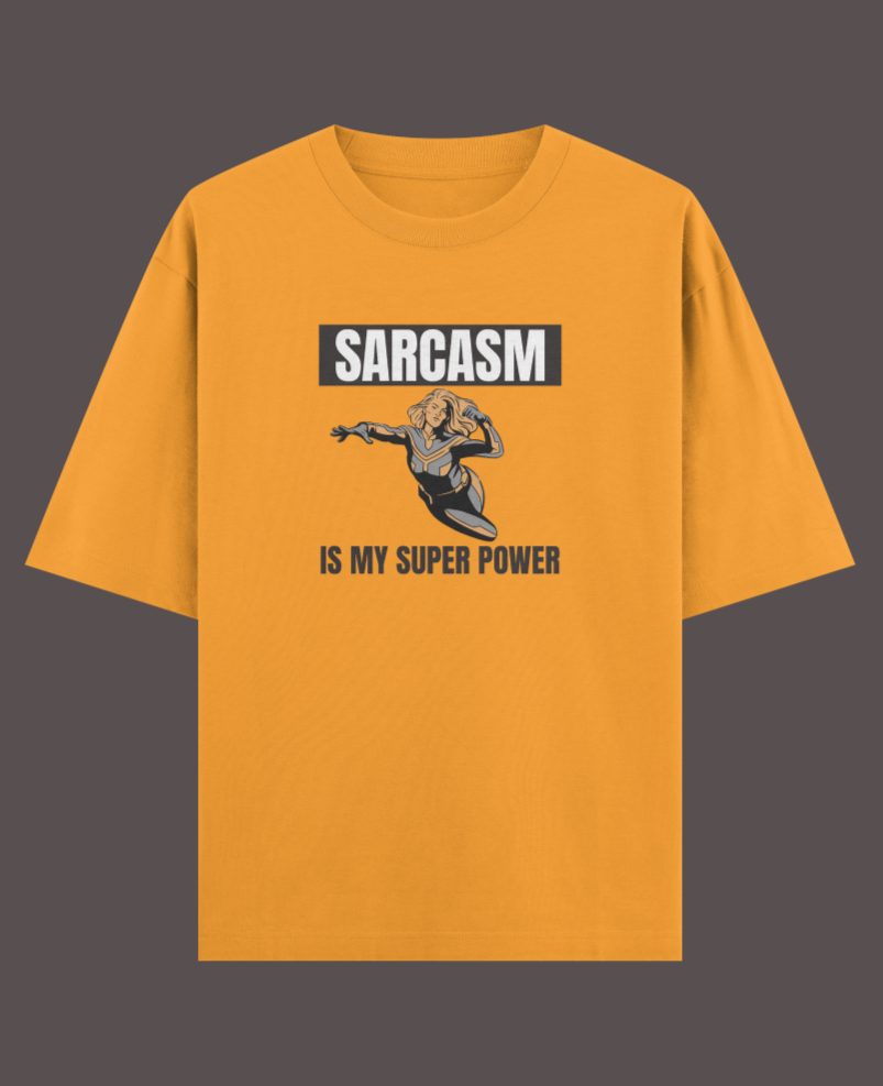 Women's Oversized T-shirt Sarcasm Super Power Graphic & Typography Print - Image 8