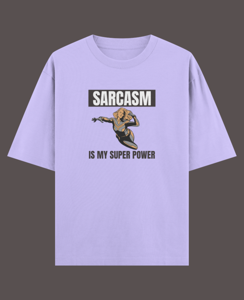 Women's Oversized T-shirt Sarcasm Super Power Graphic & Typography Print - Image 2