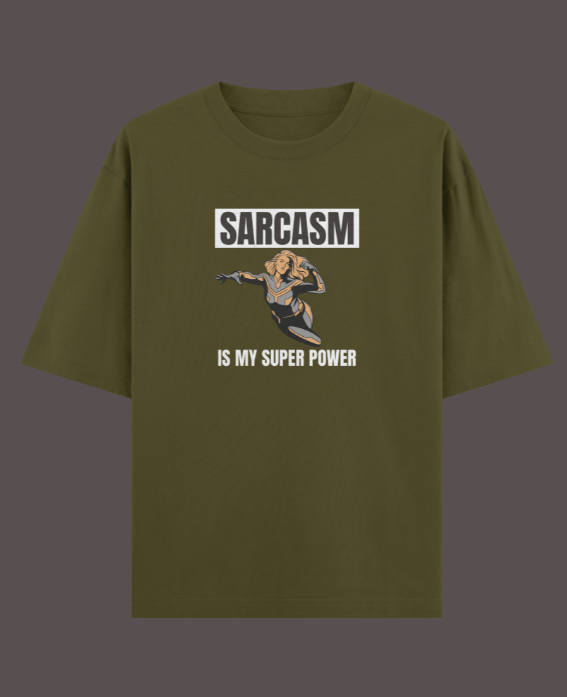 Women's Oversized T-shirt Sarcasm Super Power Graphic & Typography Print - Image 7
