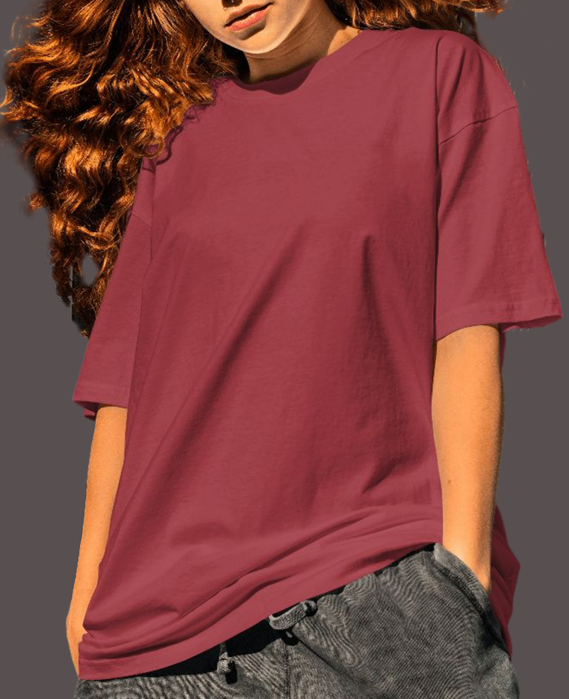 Women's Oversized T-shirt Plain Solid Colour